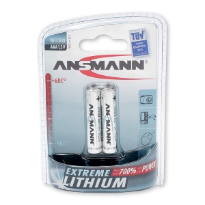 โคมไฟสำหรับ Revier และกลางแจ้ง von AKAH 2x ANSMANN Extreme Lithium Batterie 1,5 V Micro AAA 69045000