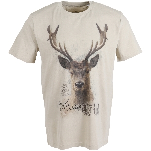 เสื้อผ้าสำหรับการล่าสัตว์และกิจกรรมกลางแจ้ง von AKAH ALMTRACHT T-Shirt Mein Herz schlägt wild, sand 83810005
