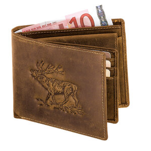 ของขวัญพิเศษสำหรับนักล่า von AKAH Geldbörse Querformat mit Hirschprägung 78564001