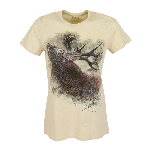 AKAH เสื้อเชิ้ตและเสื้อยืดสำหรับกลางแจ้ง von AKAH ALMTRACHT T-Shirt Damen Hirsch, beige 83818008